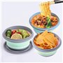UQMIQURA Bols Pliables en Silicone Portable, 3 Pcs Pliable Camping Boîtes de Conservation Rondes Boîte de Conservation Pour le C