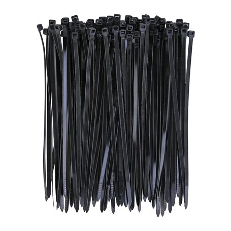 Lot de 100 serre-câbles en nylon noir - 200 mm x 4