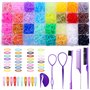 Lot de 2 000 petits élastiques à cheveux en caoutchouc avec 16 outils de coiffure