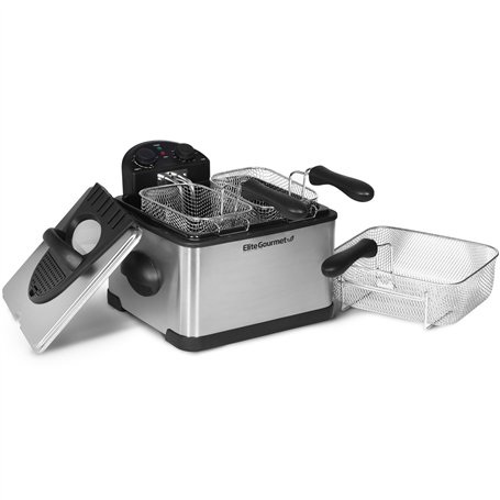 Elite Gourmet EDF-401T Friteuse électrique à 3 paniers