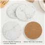 Dessous De Verre - Lot De 6 sous Verre - Absorbants Coasters - Fond Antidérapant - Absorption Rapide D’Eau - Motif Marbre