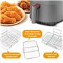 Grille pour Friteuse à air - Accessoires Air Fryer - Multifonction Trois Couche Empilable Compatible - Acier Inoxydable 304 - Ac