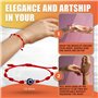bracelets à cordon rouge, 9 PCS Bracelet oeil mauvais Porte-bonheur, en corde rouge réglable à 7 nœuds, Mauvais Œil Bracelet d'A
