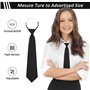 Cravates Noires pour Femme 2 pcs Cravate Longue Uniforme JK pré Nouée avec élastique Cravate Fine Réglable