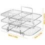 Grille de Cuisson à Trois Couches en Acier Inoxydable pour Friteuse à Air Ninja Foodi Dual Zone - Accessoire Multifonction Empil