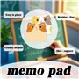 Lot de 12 notes autocollantes pour enfants - Bloc-notes mignons - Bloc-notes - Petit bloc de notes - Motif chat de dessin animé