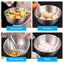 Lot de 5 bols mélangeurs en acier inoxydable - Saladiers en acier inoxydable - Bol mélangeur - Bol de cuisine - Bol de service -