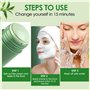 2 pièces bâton de masque au thé vert,Nettoie en Profondeur les Pores Purifiant,Dissolvant les Points Noirs et L'acné,Purifie la 