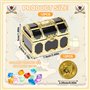 Neikafan 12 Pièces Mini Coffre Trésor Pirate Plastique,12 Pierre Precieuse Enfant et 12 d'or Pièces de Monnaie Coffre Pirate Pet