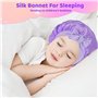 kurkip 2 Bonnet Satin Cheveux Nuit Enfant, Satin Bonnet de Sommeil Elastique a Large Bande pour Dormir Bonnet Chapeau de Nuit po