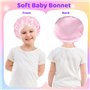 kurkip 2 Bonnet Satin Cheveux Nuit Enfant, Satin Bonnet de Sommeil Elastique a Large Bande pour Dormir Bonnet Chapeau de Nuit po
