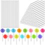 DOUSELLA 120 Pièces Bâtonnets de Sucettes en Acrylique Bâtonnets de Sucettes Transparentes Baton Acrylique Cake Topper Bâton Pop