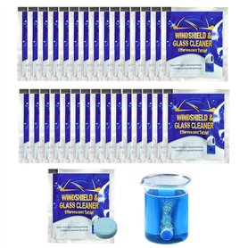 Zuofan Lave Glace, 30pcs Concentré Pastille Lave Glace, Nettoyant Pare-Brise, Effervescent de Voiture, Super Décontamination Net Zuofan Lave Glace