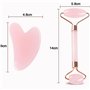Lamkrtlp Rouleau de Quartz Rose et Gua Sha, Guasha Pour Visage, Rouleaux de Massage pour le Visage, Roller Visage pour la Peau