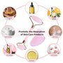 Lamkrtlp Rouleau de Quartz Rose et Gua Sha, Guasha Pour Visage, Rouleaux de Massage pour le Visage, Roller Visage pour la Peau