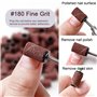 luoshaPUCY 100Pcs Embouts de Ponceuse Manchons Accessoire de Manucure, #180 Grain Bandes de Ponçage pour Manucure Pédicure (2*Fo
