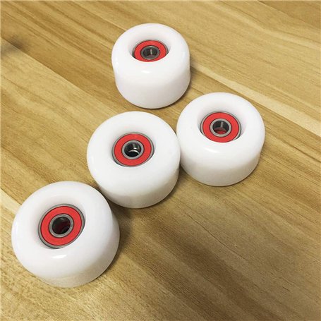 Jonscart Kit de roues de skateboard sport - 4 pièces 50 mm x 35 mm 83 A blanc souple Cruiser roues 8 pièces haute vitesse de pré