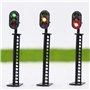 JTD04 Lot de 5 Feux de signalisation pour modélisme ferroviaire Vert/Jaune/Rouge Ho 6,8 cm 12 V LED