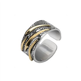 KONFEN Bague Argent Homme, Météore Bague Ajustable Reglable Ouverte, Une Bague Pouce Anneau Bagues Reglables Orteil Bijoux Simpl KONFEN Bague Argent Homme
