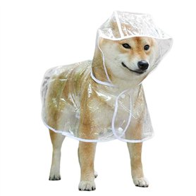 Bireegoo 1 manteau de pluie imperméable en plastique transparent pour chien de petite et moyenne taille (L) Bireegoo 1 manteau de pluie imperméable en plastique transparent pour chien de petite et moyenne taille (L)