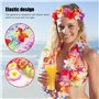JAADU 30 Pièces Collier de Fleurs Hawaienne, Hawaiian Fleurs Guirlande Thème Décorations de Fête pour Mariage de Plage Hawaiian 