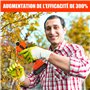 Secateur Electrique Sans Fil, 35mm Secateur a Batterie avec 4,0AH Batteries au Lithium (2 x 2,0AH Batteries), 6-8 Heures de Trav