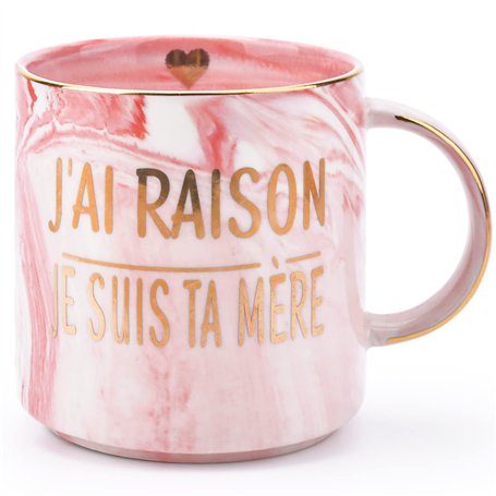 OGEEON Cadeau Fete des Meres Original Cadeau Anniversaire Femme Mug J'Ai RAISON-JE SUIS TA MÈRE Idee Cadeau pour Maman Noel