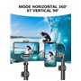 CIRYCASE Trépied Smartphone, 142cm Extensible Perche a Selfie Monopods Trepied Aluminium avec Télécommande Bluetooth & Support d