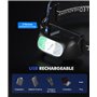 EOIWUY Lampe Frontale, [Lot de 2] Lampe LED Frontale Ultra Puissante Rechargeable avec 5 Modes, Lumière Blanche et Rouge & Étanc