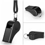 Lahviuu Sifflets, 2 Pcs Plastique Sifflet Arbitre Sifflet de Sport avec Cordon,Noir Sifflets Sonores Forts Parfaits,pour Les Ent