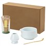 WIYETY Kit Complet Cérémonie du Thé Matcha - Lot de 4 Pièces (Fouet en Bambou