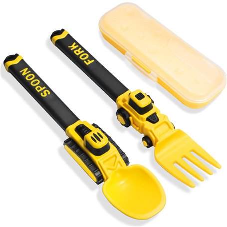 Construction Couverts Enfants - Couverts pour enfants - Convient à la fourchette et à la cuillère pour enfant - Bagger Couverts