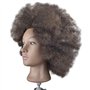 Tête d'entraînement afro de 25,4 cm - Cheveux 100% humains - Tête de mannequin pour coiffure - Pince incluse