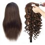 Tête de mannequin de 45 cm environ, cheveux 100% naturels avec fixation type serre-joint