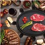 Appareil Raclette 8 Personnes Plancha Electrique Grill Thermostat Réglable avec 2 Spatules et 8 Poêlons Machine a Raclette Plaqu