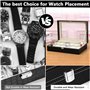 RDDAIPE Boite a Montre 12 Compartiments, Boîte à Montres Homme Femme, Coffret Montre avec Couvercle en Verre, PU Boite Rangement
