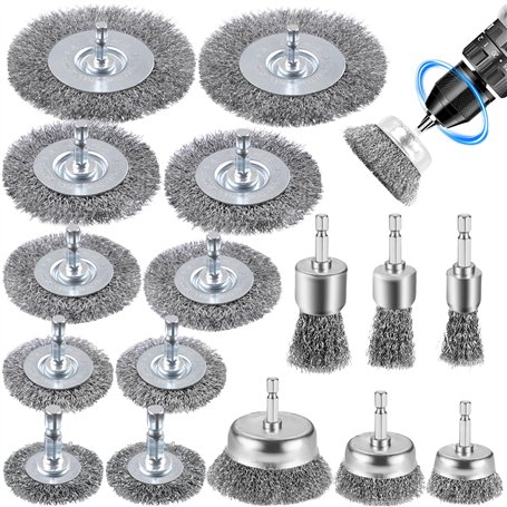 RDDAIPE 16pcs Brosse Metallique pour Perceuse