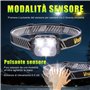 Vinabo Lampe Frontale Rechargeable, Lampe Frontale LED Ultra Puissante Détecteur de Mouvement, 6 Modes d'éclairage, Réglable Éta