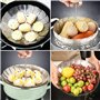 Dyaucwpo Panier Vapeur INOX, Pliable Panier à Vapeur pour Légumes(16-25.4cm), Paniers Cuit-Vapeur Inoxydable à Manche Télescopiq