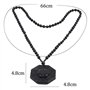 Kagodri Collier avec pendentif en obsidienne noire Yin Yang pour homme et femme - Amulette rétro Feng Shui