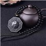Kagodri Collier avec pendentif en obsidienne noire Yin Yang pour homme et femme - Amulette rétro Feng Shui