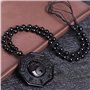 Kagodri Collier avec pendentif en obsidienne noire Yin Yang pour homme et femme - Amulette rétro Feng Shui