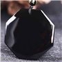 Kagodri Collier avec pendentif en obsidienne noire Yin Yang pour homme et femme - Amulette rétro Feng Shui