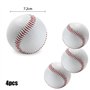 Lot de 4 ballons de baseball cousus à la main - Baseball souple de 9 pouces - En polyuréthane souple - Balles de baseball - Pour