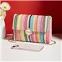 FFWTPY Sac a Main Femme Elégant Sacs à Bandoulière Tissés Pochette en Paille Soirée Embrayage Décontractée Bohème avec Chaîne Mé
