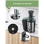 Juilist 800W Centrifugeuse Extracteur de Jus, Centrifugeuse Fruits et Legumes à 2 Vitesses, 75MM Large Bouche en Acier Inox, Des