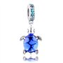 As shown in figure 2022 été Bleu en Verre de Murano Tortue de mer balancent Perle 925 Argent Bricolage Convient pour Original Pa