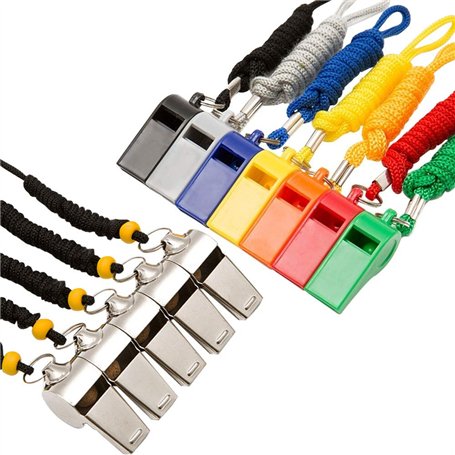 Hipat Lot de 12 sifflets de sport avec cordon