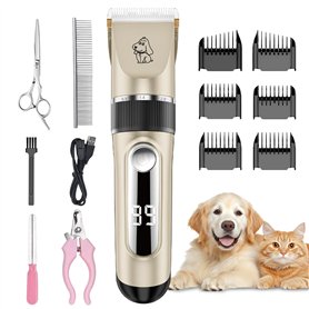 NWOUIIAY Tondeuse Chien Professionnel IPX7 Charge Rapide Tondeuse pour Chien Sans Fil à 5 Vitesses à Faible Bruit avec Ecran LCD NWOUIIAY Tondeuse Chien Professionnel IPX7 Charge Rapide Tondeuse pour Chien Sans Fil à 5 Vitesses à Faible Bruit avec Ecran LCD