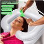 TYBYBB Bac a Shampoing Domicile Gonflable, Bac Coiffure Domicile, Lavabo Gonflable Portable pour Chevet avec Pommeau de Douche e